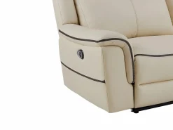 Vente-unique Sofá Relax|Sofá 3 plazas eléctrico de cuero ADELIO