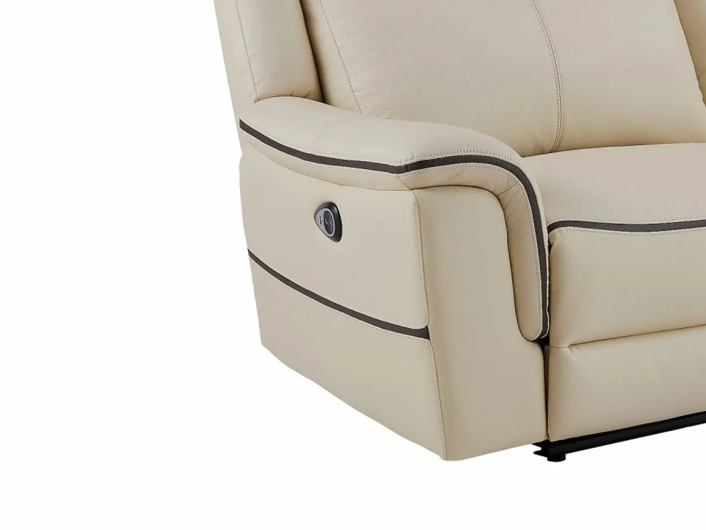 Vente-unique Sofá Relax|Sofá 3 plazas eléctrico de cuero ADELIO
