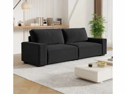 Sofá 3 plazas en chenille - con grandes brazos - 55cm asiento profundo - 220 x 83 x 88 cm^DripeX New