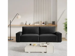 Sofá 3 plazas en chenille - con grandes brazos - 55cm asiento profundo - 220 x 83 x 88 cm^DripeX New