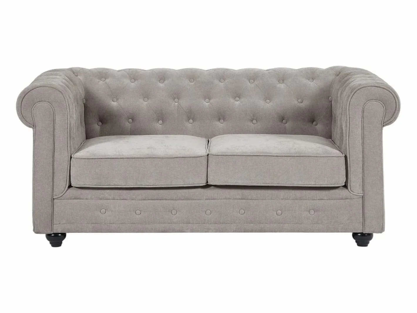 Vente-unique Sofá 2 plazas en tela color CHESTERFIELD Gris Clearance