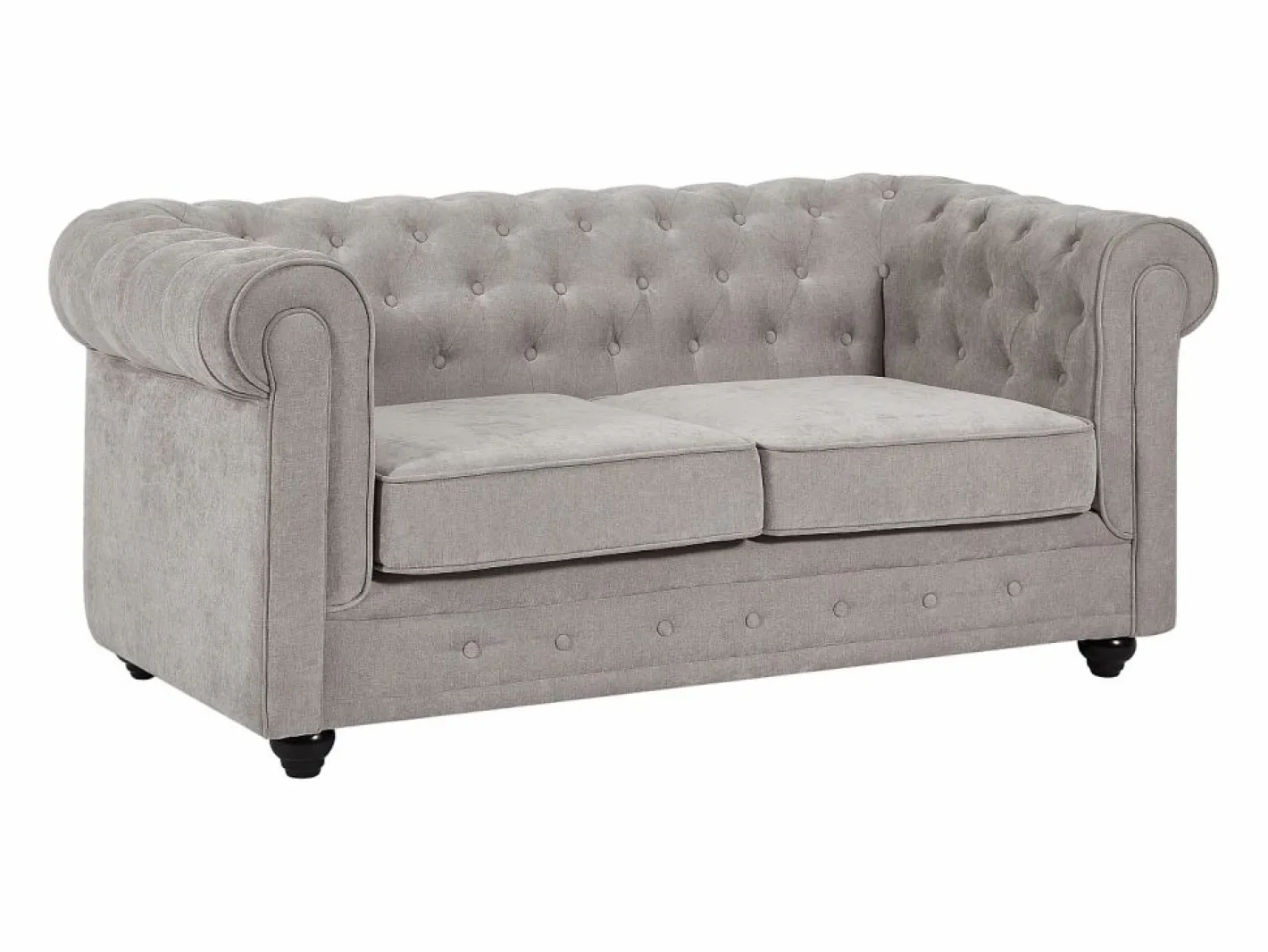 Vente-unique Sofá 2 plazas en tela color CHESTERFIELD Gris Clearance