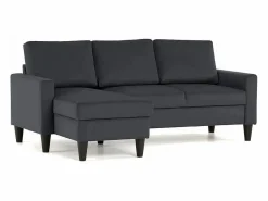 Sofá 3 Plazas Gris Oscuro con Chaise Longue Reversible Lado Derecho/Izquierdo (226 x 140 x 85 cm) - FOX^ Outlet