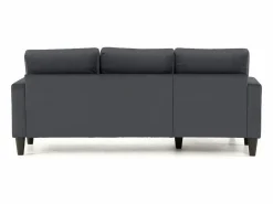 Sofá 3 Plazas Gris Oscuro con Chaise Longue Reversible Lado Derecho/Izquierdo (226 x 140 x 85 cm) - FOX^ Outlet