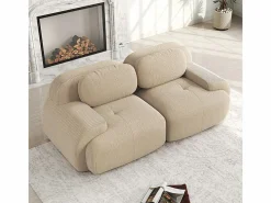 Sofá 2 Plazas Modular de Pana Acanalada - con 2 Cojines - 208x103x75cm -^DripeX Online
