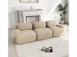 Sofás Club|Sofá 3 Plazas Modular de Pana Acanalada - con 3 Cojines - 298x103x75cm -