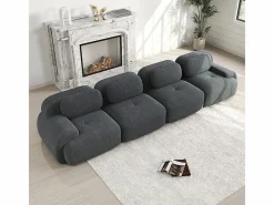 Sofás Club|Sofá 4 Plazas Modular de Pana Acanalada - con 4 Cojines - 388x103x75cm -