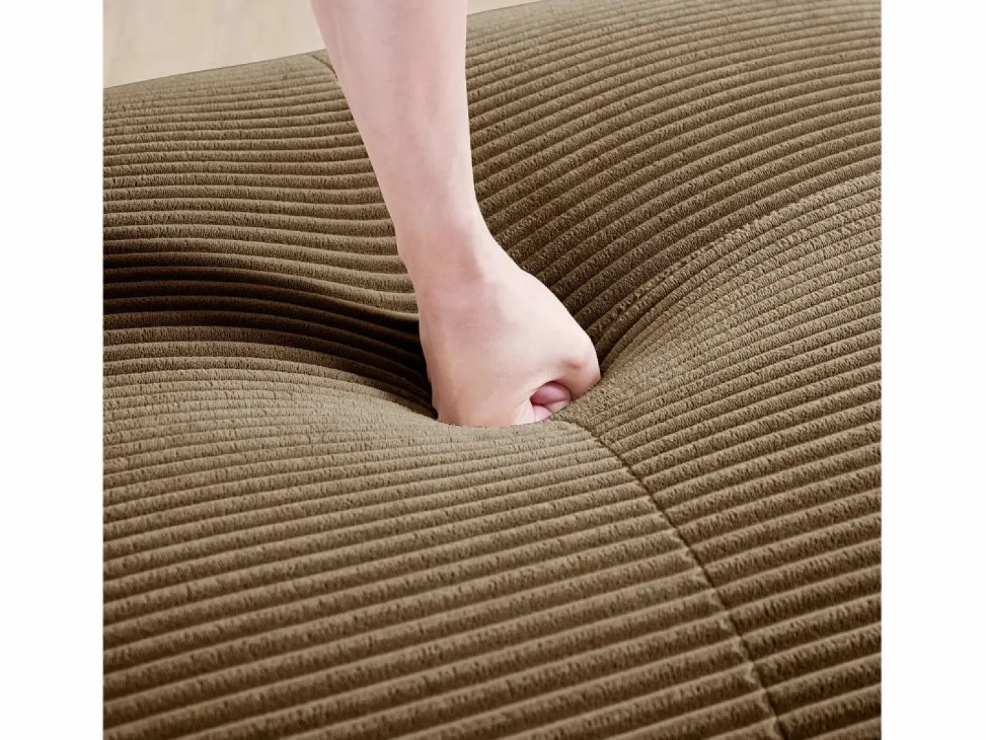 Sofá 3 plazas modular en Pana - con 3 cojines - 298x103x70cm - Marrón^DripeX Online