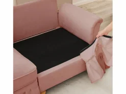 Sofá 3 plazas modular respaldo segmentado brazos florales chenilla Rosa Discount