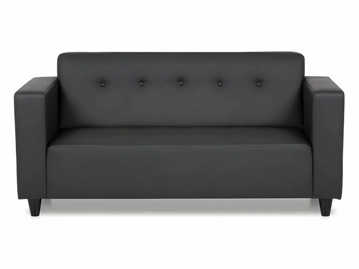 Sofá 3 Plazas - Tejido Capitoné (170 x 60 x 79 cm) - PEDRO Negro Outlet