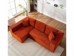 Sofá 3 plazas ángulo izquierdo modular - Terciopelo acanalado - 2 orejeros, chaise - 258x155x89cm^DripeX Sale