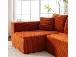 Sofá 3 plazas ángulo izquierdo modular - Terciopelo acanalado - 2 orejeros, chaise - 258x155x89cm^DripeX Sale