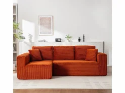 Sofá 3 plazas ángulo izquierdo modular - Terciopelo acanalado - 2 orejeros, chaise - 258x155x89cm^DripeX Sale