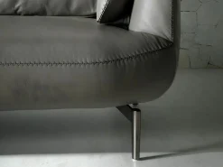 Angel Cerda Sofá 2 plazas piel gris oscuro 6036 Beige Clearance