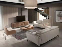 Angel Cerda Sofá De Piel|Sofá 2 plazas piel gris taupe 6131