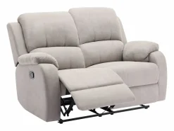 Vente-unique Sofá 2 plazas reclinable de microfibra BRODY Gris claro Best