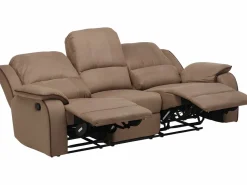 Vente-unique Sofá 3+2+1 plazas relax de microfibra HERNANI Topo Outlet