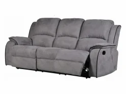 Vente-unique Sofá 3 plazas relax de microfibra en color HERNANI Gris Best