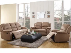 Vente-unique Sofá 2 plazas relax de microfibra color HERNANI Negro Best