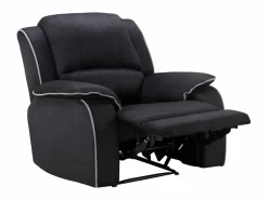 Vente-unique Sofá 3+1 plazas relax de microfibra color HERNANI Negro Clearance