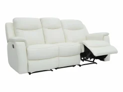 Vente-unique Sofá De Piel|Sofá Relax|Sofá 3 plazas relax de piel color blanco EVASION