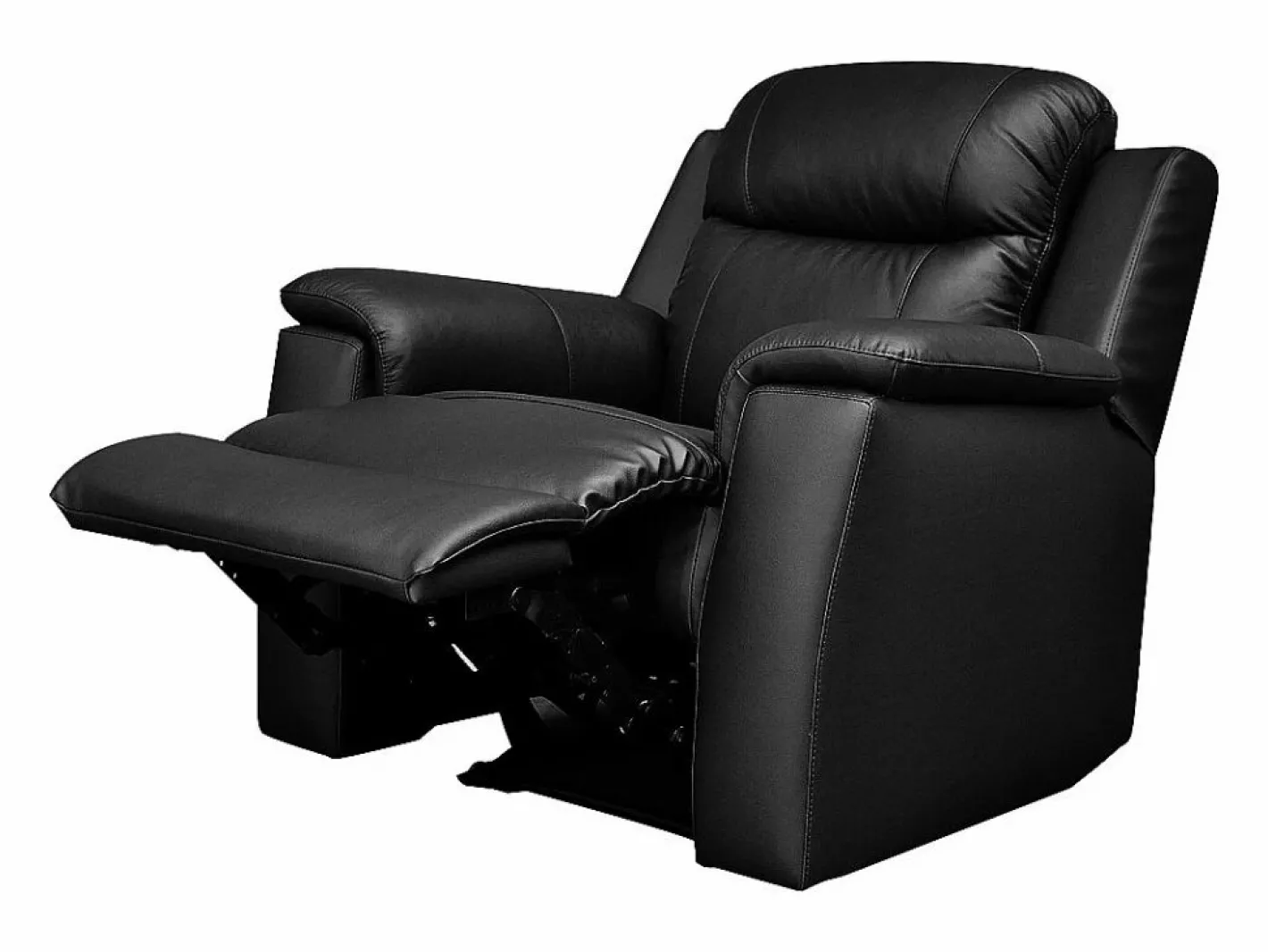 Vente-unique Sofá 3+1+1 plazas relax de piel color EVASION Negro Clearance