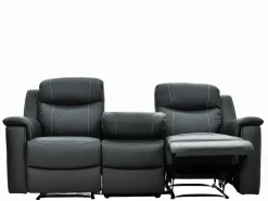 Sofá 3+2+1 plazas relax de piel en color gris EVASION^Vente-unique Clearance