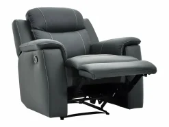 Vente-unique Sofá 3+1+1 plazas relax de piel color gris EVASION Gris antracita