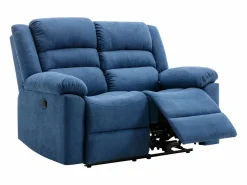 Vente-unique Sofá 2 plazas relax eléctrico de tela BUROLO Azul Clearance