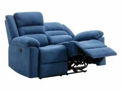 Vente-unique Sofá 2 plazas relax eléctrico de tela BUROLO Azul Clearance