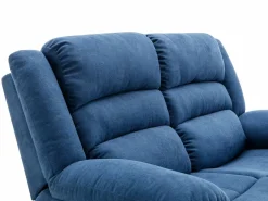 Vente-unique Sofá 2 plazas relax eléctrico de tela BUROLO Azul Clearance