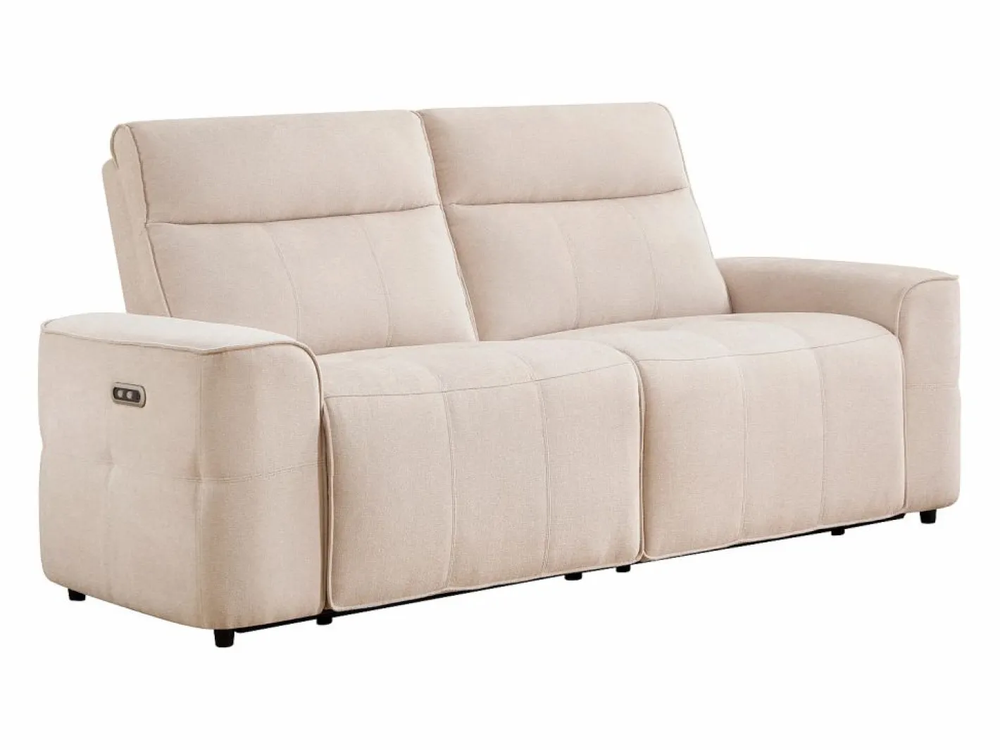 Vente-unique Sofá 3 plazas relax eléctrico en chenilla SCAMOCO Beige Discount