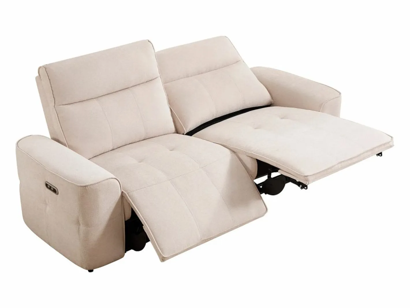 Vente-unique Sofá 3 plazas relax eléctrico en chenilla SCAMOCO Beige Discount