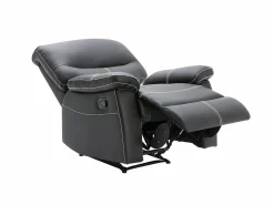 Vente-unique Sofá 3+1 plazas relax en piel sintética negra CANBY Negro Best