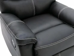 Vente-unique Sofá 3+1 plazas relax en piel sintética negra CANBY Negro Best