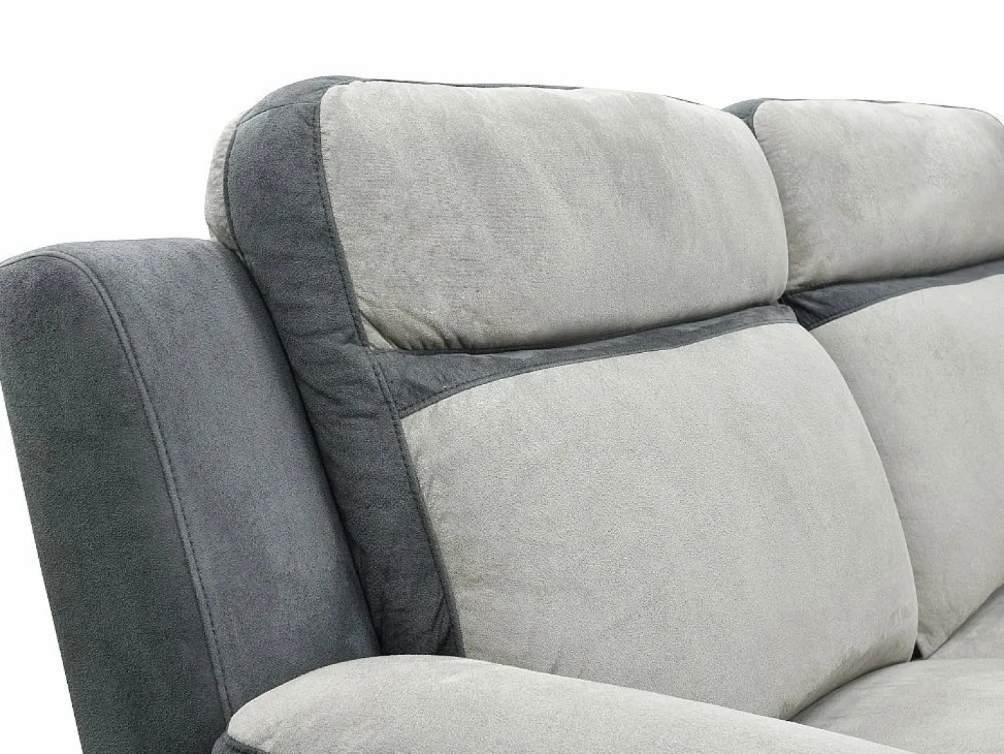 Vente-unique Sofá 3 plazas relax microfibra TALCA gris claro y antracita Gris claro / Gris antracita New