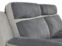 Vente-unique Sofá 3 plazas relax microfibra TALCA Antracita y gris claro Gris antracita New