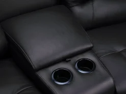Vente-unique Sofá De Piel|Sofá Relax|Sofá 3 plazas relax piel de becerro color AROMA