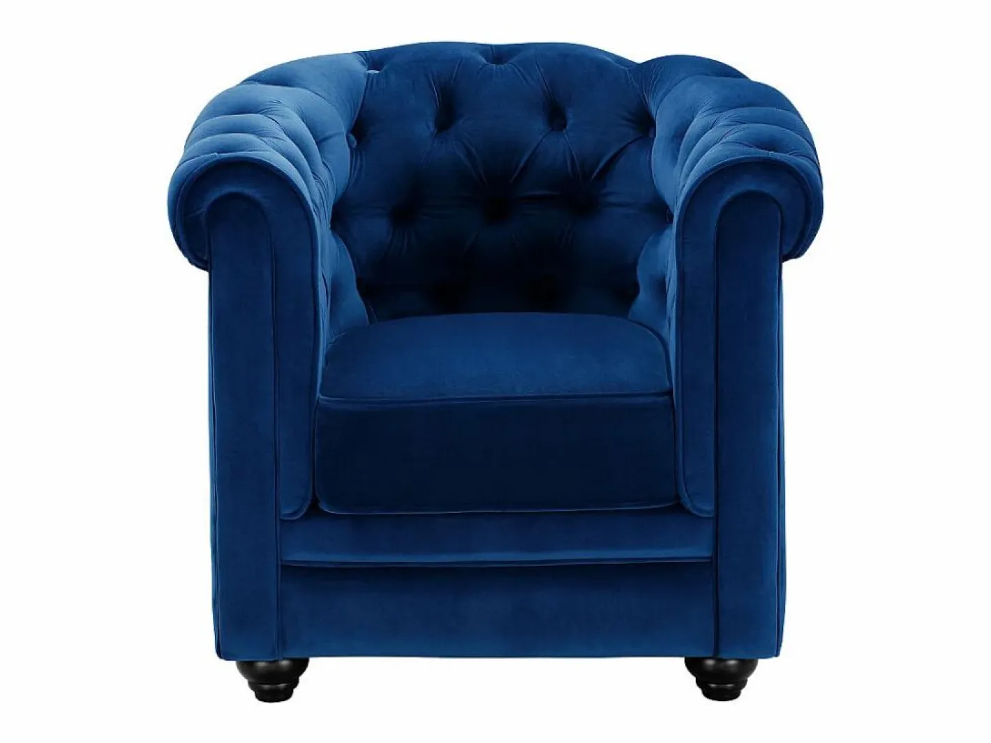Sofá 3 plazas+2 sillones terciopelo azul noche CHESTERFIELD^Vente-unique Online