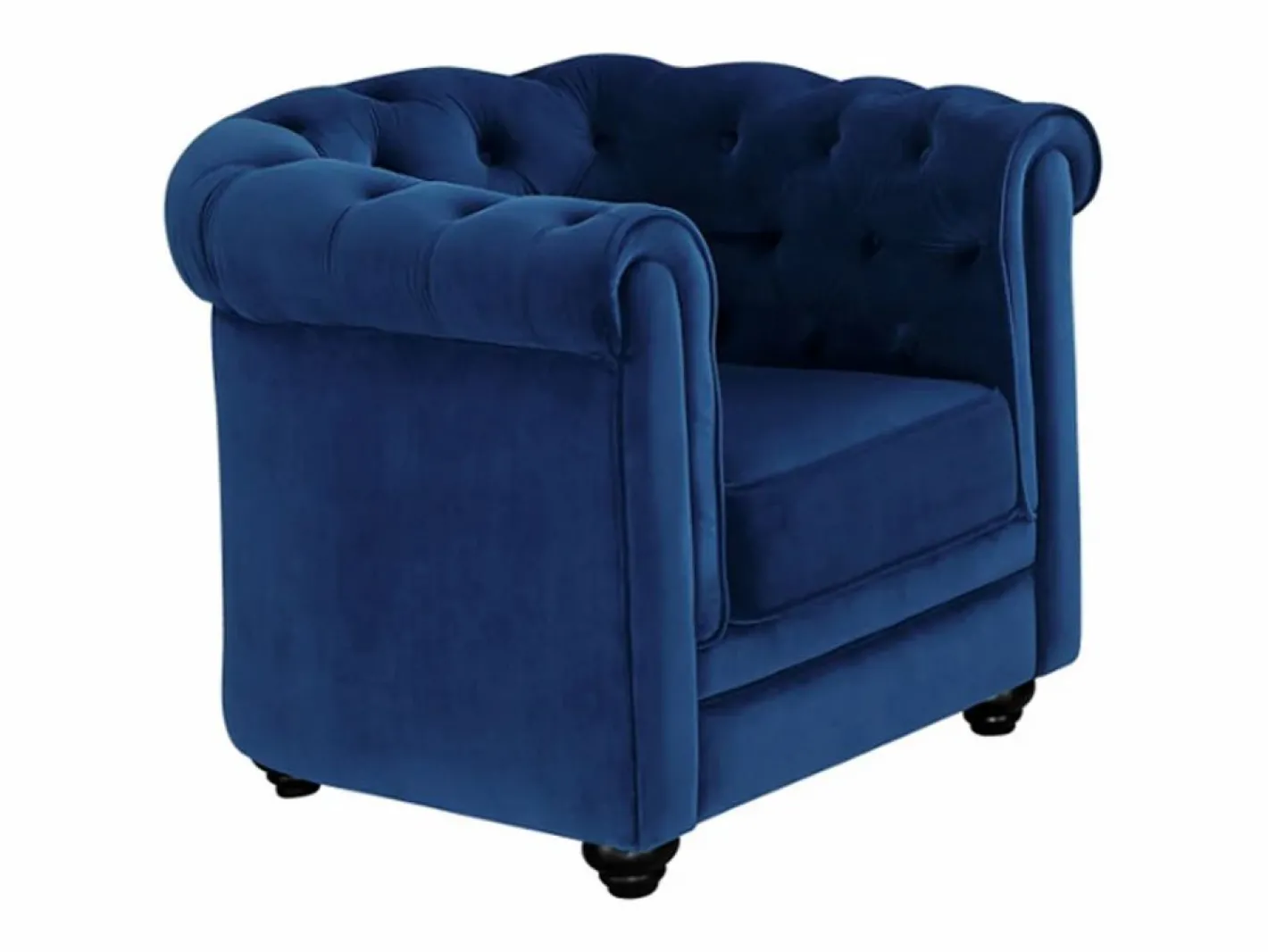 Sofá 3 plazas+2 sillones terciopelo azul noche CHESTERFIELD^Vente-unique Online
