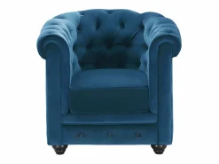 Vente-unique Sofá 3 plazas+2 sillones verde azulado CHESTERFIELD Azul verdoso