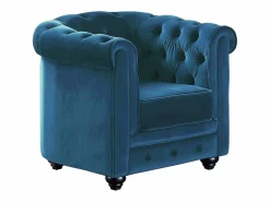 Vente-unique Sofá 3 plazas+2 sillones verde azulado CHESTERFIELD Azul verdoso