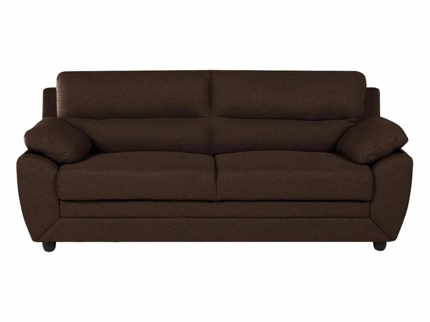 Vente-unique Conjunto Sofás|Sofá 3+2 plazas tapizado de tela en color marrón MANOA