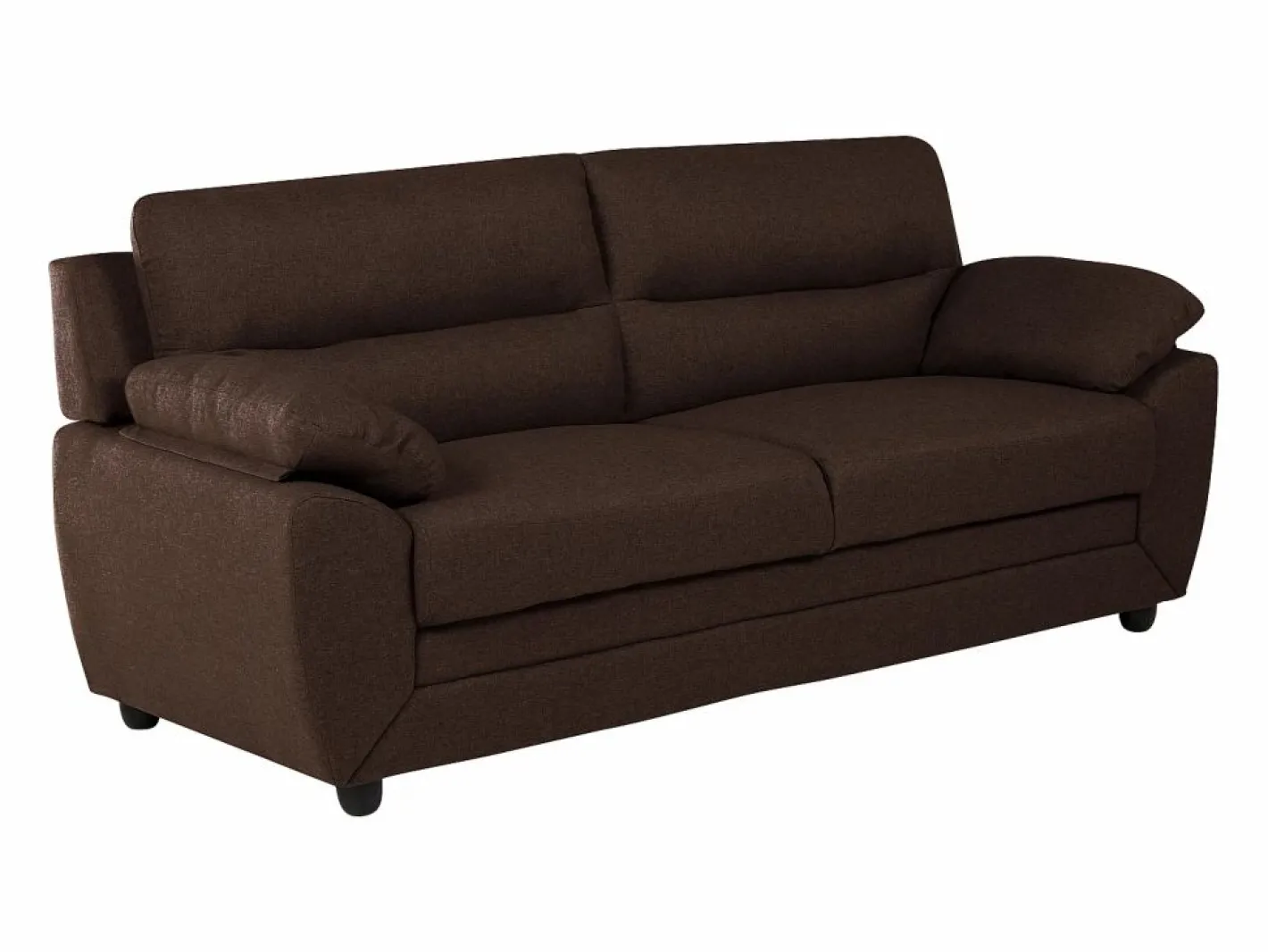 Vente-unique Conjunto Sofás|Sofá 3+2 plazas tapizado de tela en color marrón MANOA