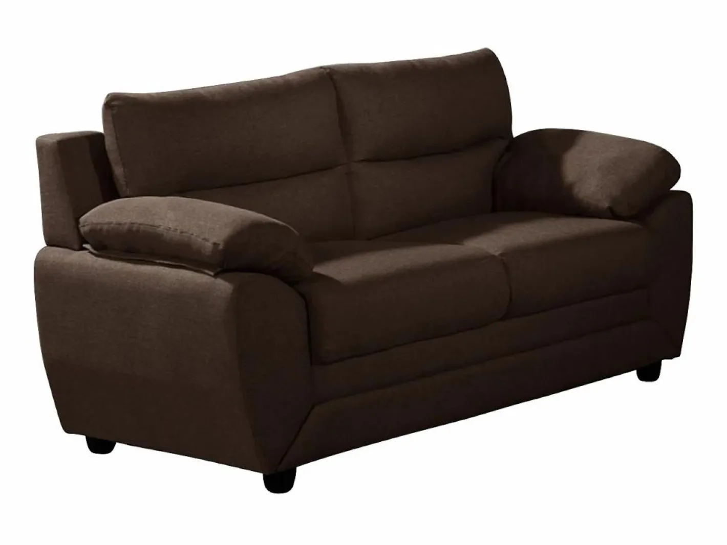 Vente-unique Conjunto Sofás|Sofá 3+2 plazas tapizado de tela en color marrón MANOA