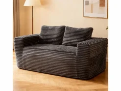 Sofá 2 Plazas, Terciopelo acanalado , 65cm prof. asiento, 2 cojines, 160x88x58cm^DripeX Outlet