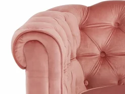 Sofá 3 plazas y 2 sillones de terciopelo rosa CHESTERFIELD^Vente-unique New