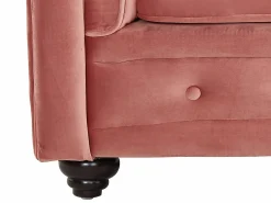 Sofá 3 plazas y 2 sillones de terciopelo rosa CHESTERFIELD^Vente-unique New