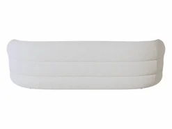 Maison Céphy Sofá 3 plazas y sillón giratorio en tela bouclé LAPIOTA de Blanco