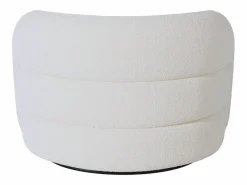 Maison Céphy Sofá 3 plazas y sillón giratorio en tela bouclé LAPIOTA de Blanco